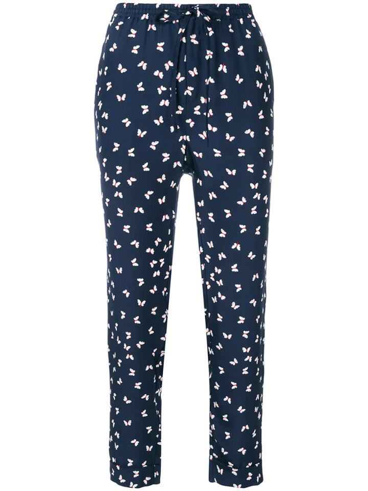 P.a.r.o.s.h. Butterfly Print Trousers - Blue