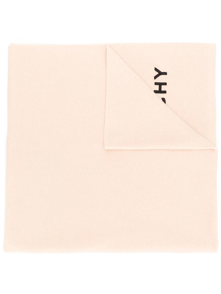 Givenchy Logo Embroidered Scarf - Neutrals