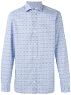 Z Zegna - Tiled Pattern Shirt - Men - Cotton - 42, Blue, Cotton