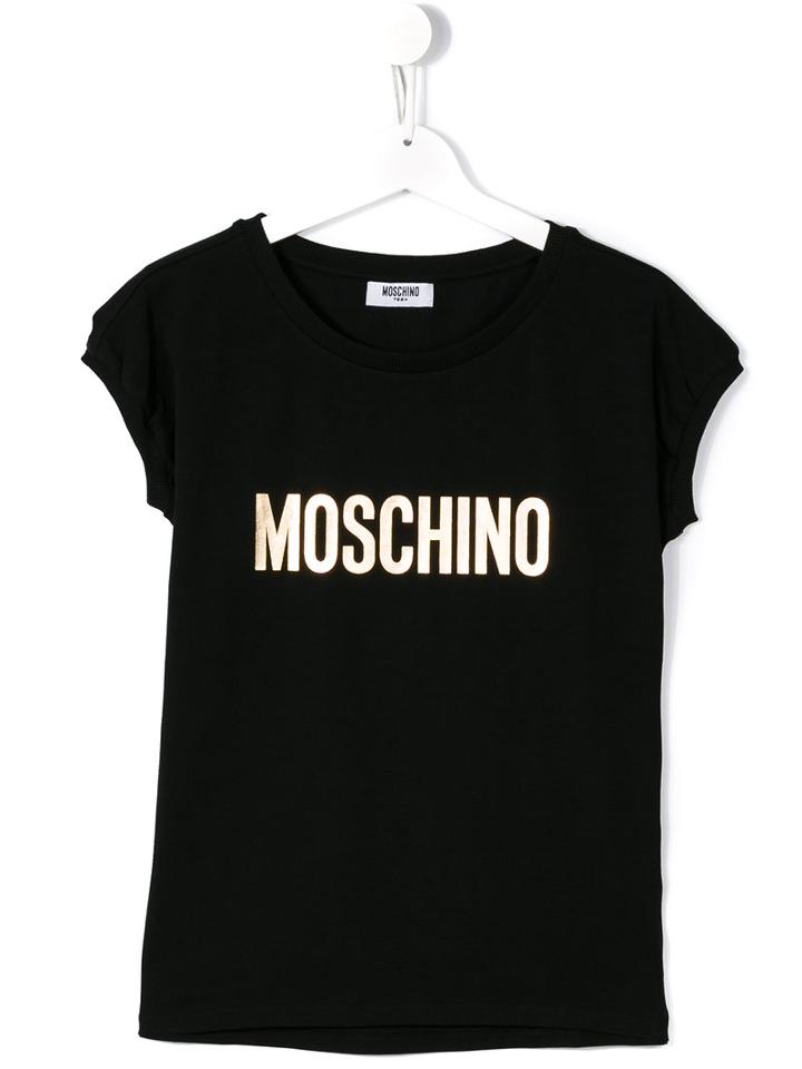 Moschino Kids Logo Print T-shirt, Girl's, Size: 14 Yrs, Black