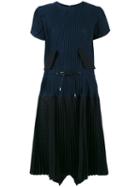 Sacai - Plissé Pleat Dress - Women - Cotton/polyester/cupro - 3, Women's, Blue, Cotton/polyester/cupro