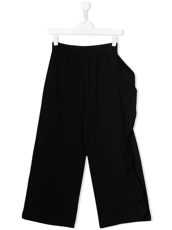 Dondup Kids Teen Ruffle Trim Trousers - Black