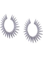 Oscar De La Renta Large Sea Urchin Earrings - Grey