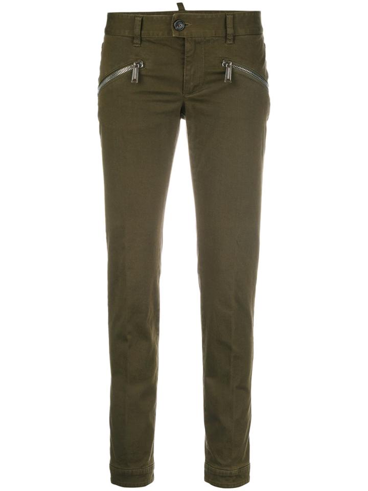 Dsquared2 Zip-detail Skinny Trousers - Green