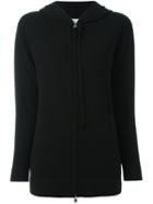 Allude Zipped Hooded Cardigan, Women's, Size: Medium, Black, Cashmere