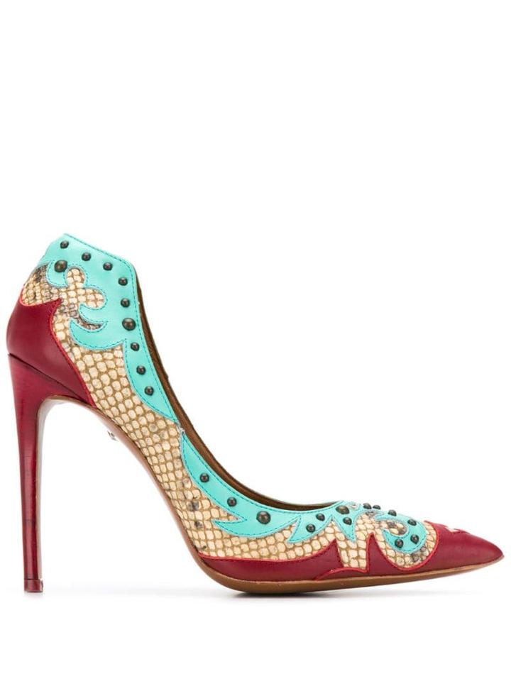 Just Cavalli Colour Block Snakeskin Pumps - Blue