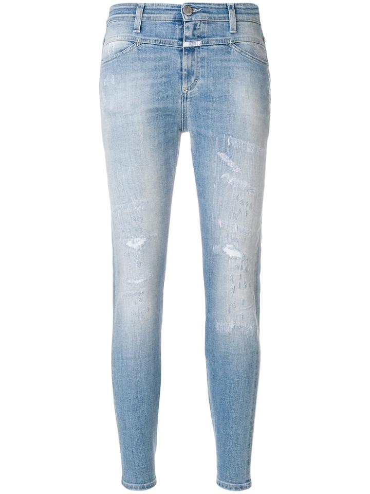 Closed Double Waistband Skinny Jeans - Blue