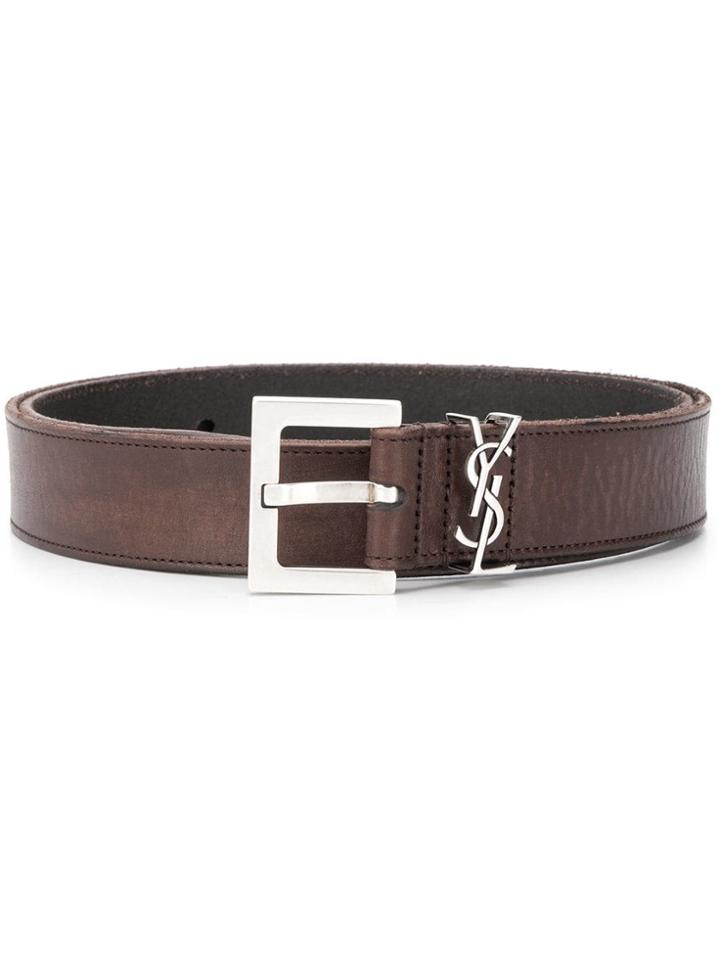 Saint Laurent Monogram Loop Belt - Brown