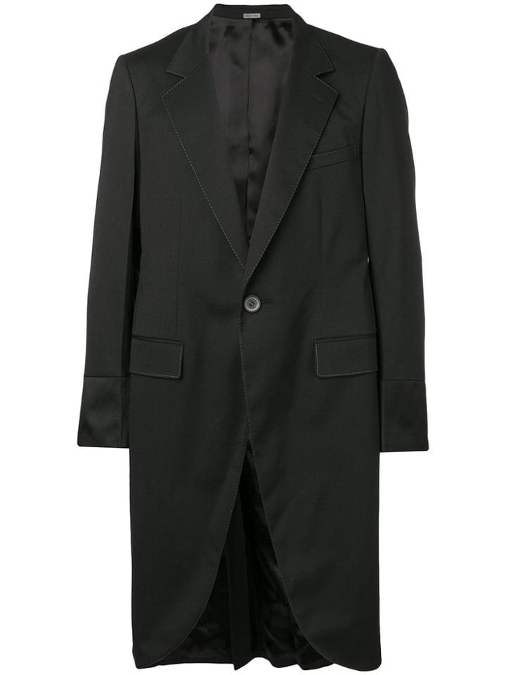 Lanvin Contrast Stitch Tailored Coat - Black