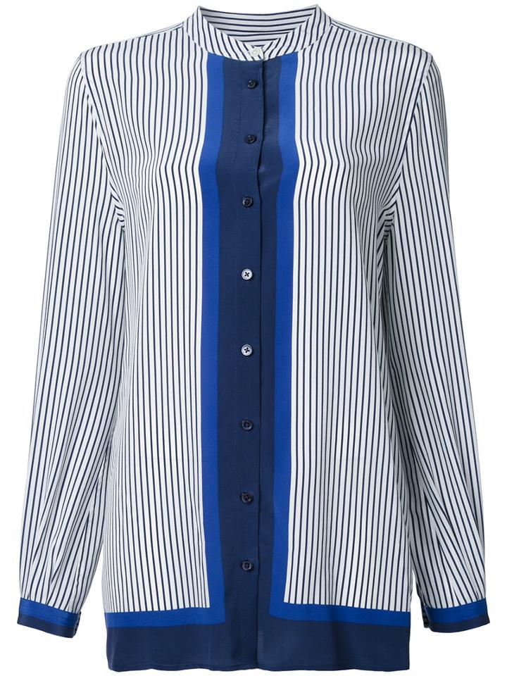 Equipment - Striped Shirt - Women - Silk - L, White, Silk