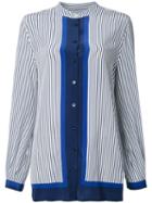 Equipment - Striped Shirt - Women - Silk - L, White, Silk