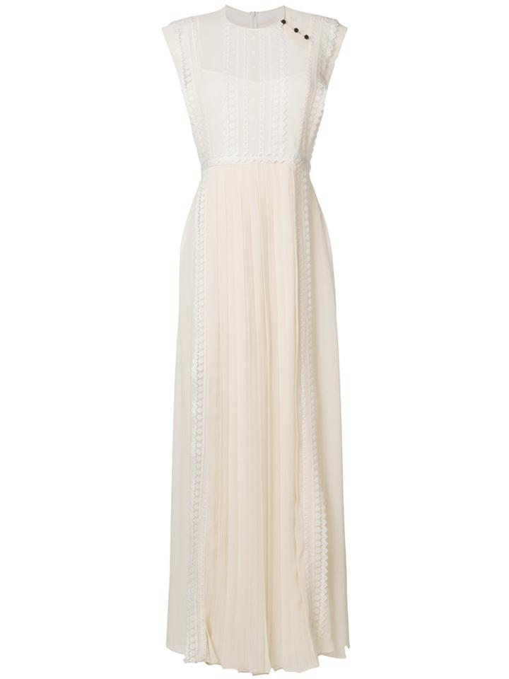 Philosophy Di Lorenzo Serafini Crochet Panel Gown - Nude & Neutrals