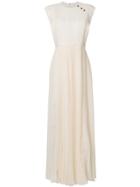 Philosophy Di Lorenzo Serafini Crochet Panel Gown - Nude & Neutrals