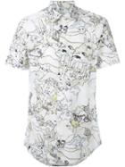 Kenzo Cartoons Shirt, Men's, Size: 40, White, Cotton