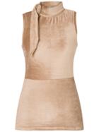 Lilly Sarti - Corduroy Top - Women - Polyester/spandex/elastane - 42, Nude/neutrals, Polyester/spandex/elastane