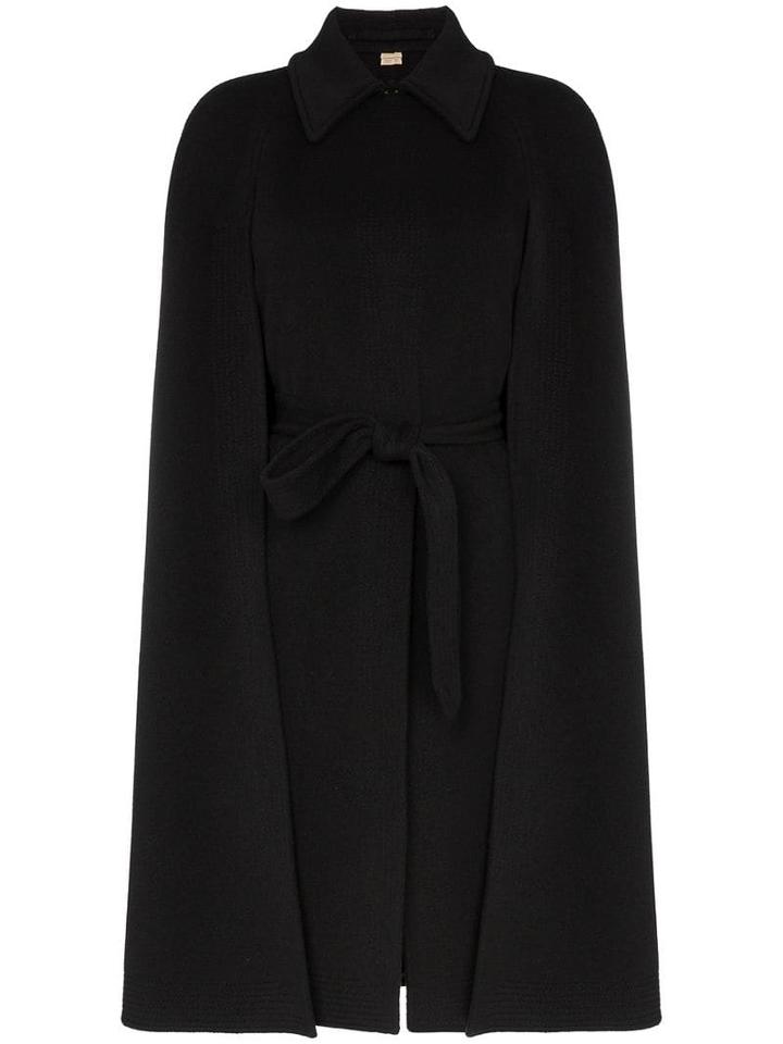 Burberry Double-faced Cashmere Belted Cape - Black
