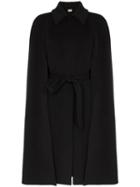 Burberry Double-faced Cashmere Belted Cape - Black