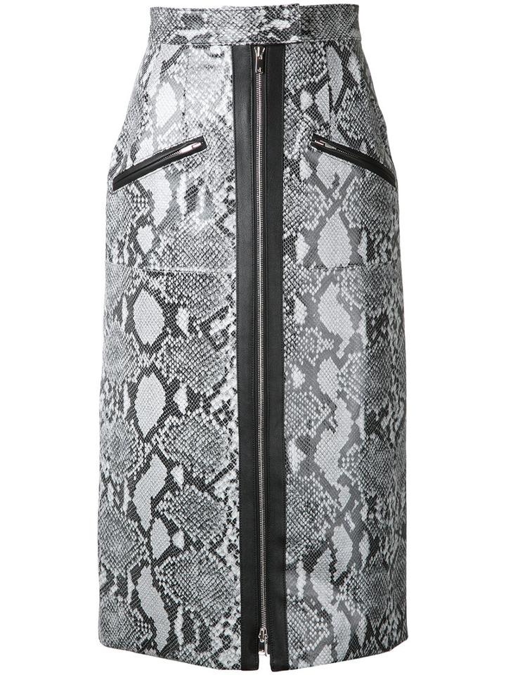 Lamarck Snake Print Skirt, Women's, Size: 1, Black, Pig Leather