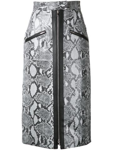 Lamarck Snake Print Skirt, Women's, Size: 1, Black, Pig Leather