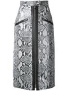 Lamarck Snake Print Skirt, Women's, Size: 1, Black, Pig Leather