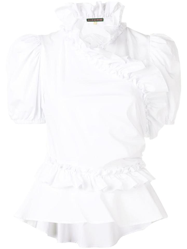 Alexa Chung Ruffled Wrap Blouse - White