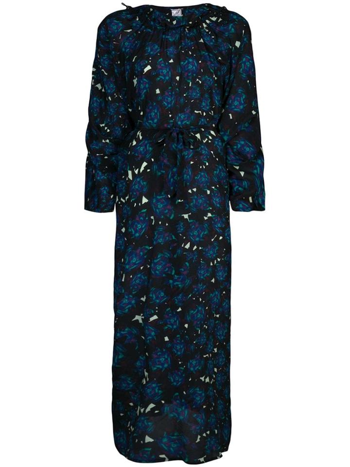 Anntian Oversized Printed Dress - Black