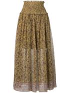 Zimmermann High Waisted Floral Skirt - Brown