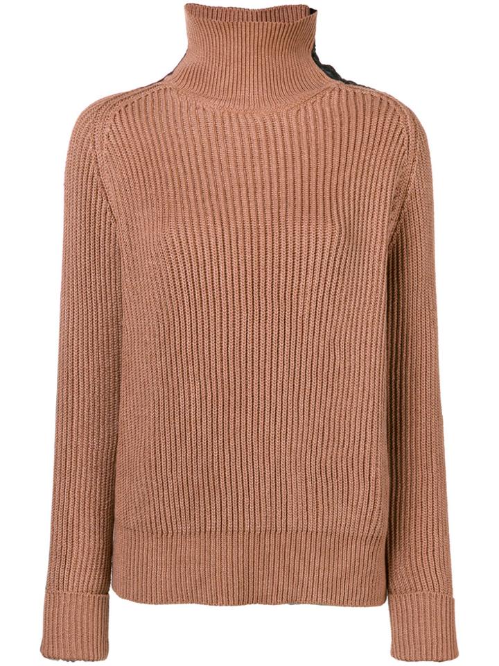 Bottega Veneta Ribbed Turtle Neck Jumper - Nude & Neutrals