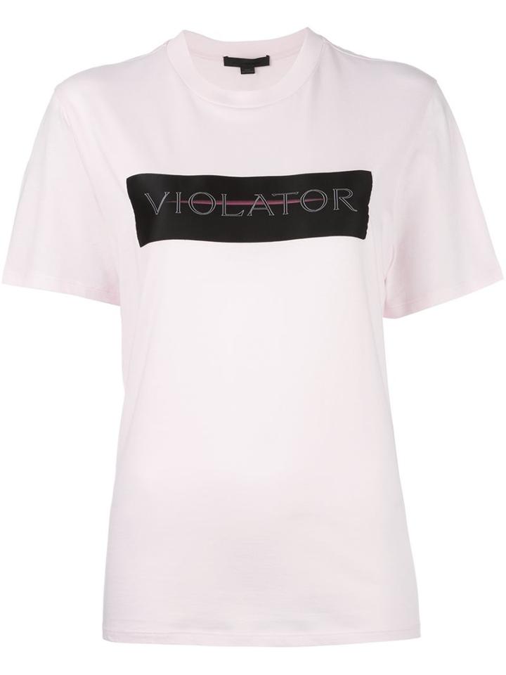 Alexander Wang Violator Print T-shirt, Women's, Size: Small, Pink/purple, Cotton