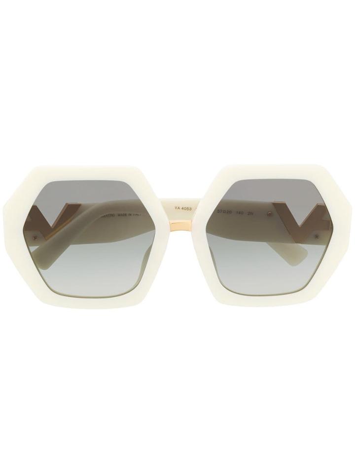 Valentino Eyewear Oversized Sunglasses - White