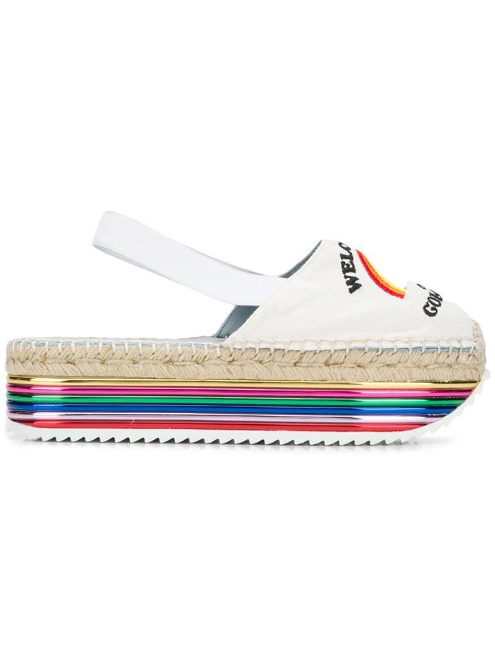 Chiara Ferragni Rainbow Slingback Espadrilles - Neutrals