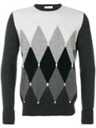 Ballantyne Diamond Patterned Sweater - Grey