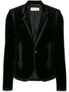 Saint Laurent Embroidered Blazer - Black