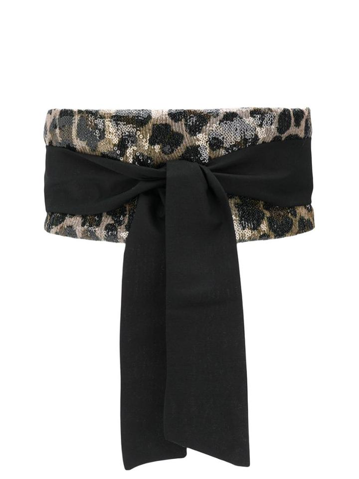 Antonio Marras Leopard Sequin Tie Belt - Black