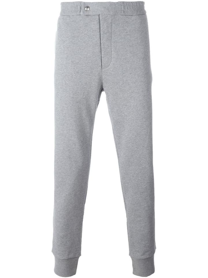 Moncler Gamme Bleu Logo Patch Joggers, Men's, Size: Large, Grey, Cotton