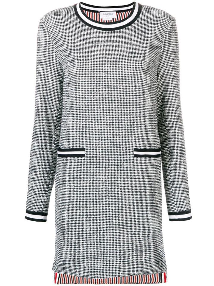 Thom Browne Textured Tweed Shift Dress - Blue