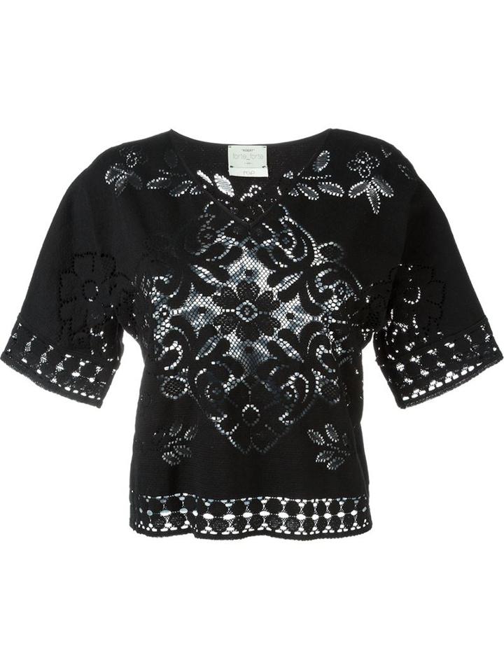 Forte Forte Lace Knit Top, Women's, Size: Ii, Black, Cotton/polyamide