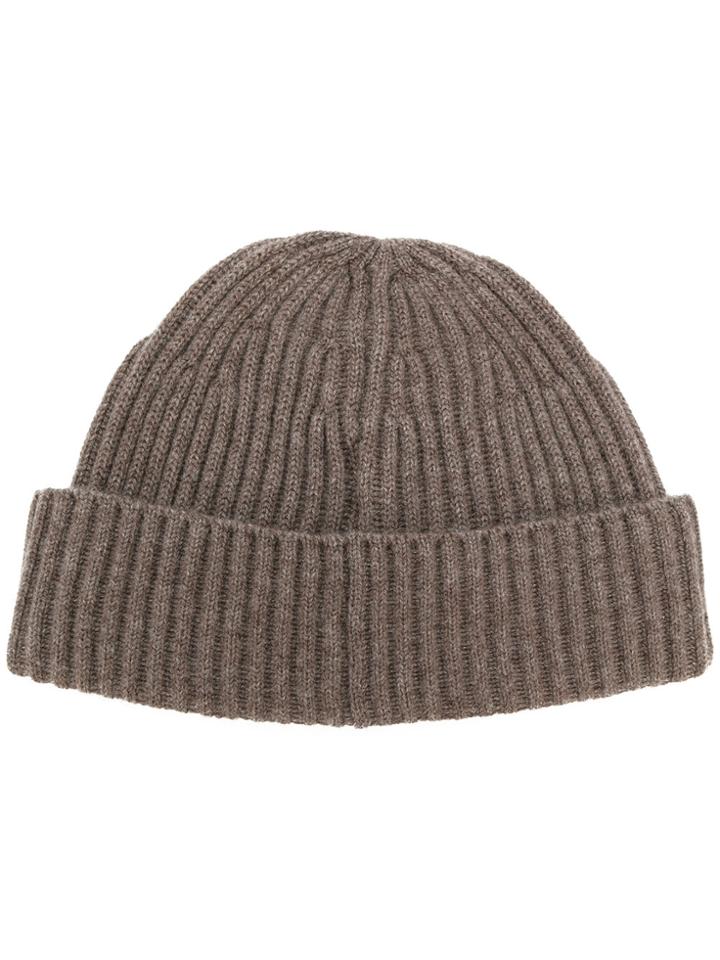 Brunello Cucinelli Ribbed Cashmere Beanie - Nude & Neutrals