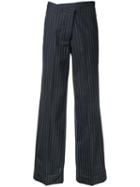 Monse - Striped Trousers - Women - Wool - 6, Black, Wool