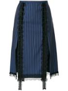 Versace Striped A-line Skirt - Blue