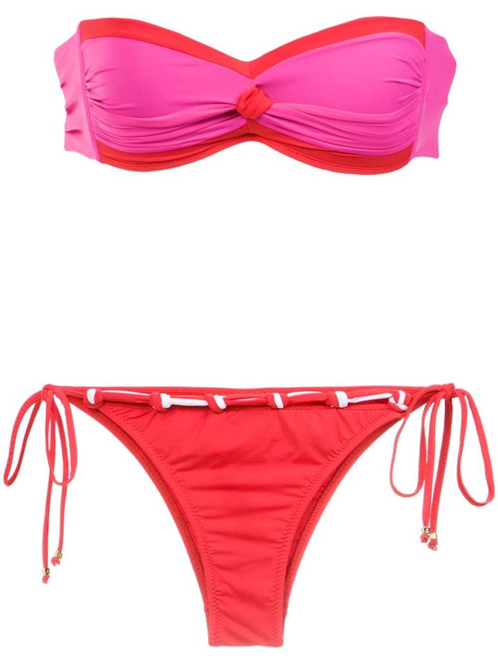 Amir Slama Strapless Bikini Set - Red