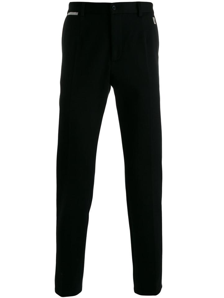 Dolce & Gabbana Piped Trousers, Men's, Size: 46, Black, Cotton/polyimide