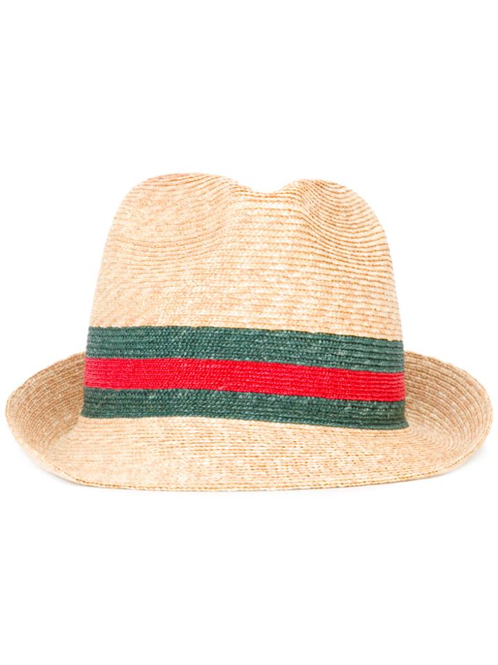 Gucci Web Panama Hat - Nude & Neutrals