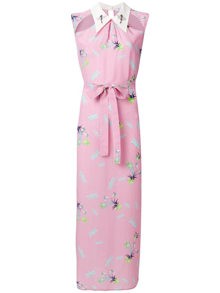 Vivetta Dragonfly Print Shirt Dress - Pink