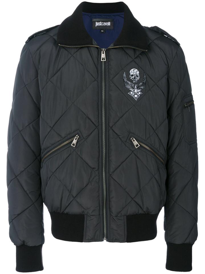 Just Cavalli Quilted Bomber Jacket - Black