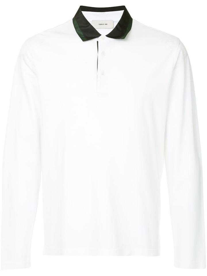 Cerruti 1881 Satin Collar Polo Shirt - White