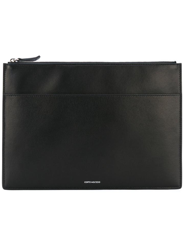 Corto Moltedo - 'arto' Clutch - Women - Leather - One Size, Black, Leather