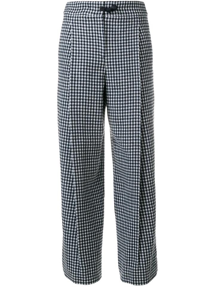 Armani Collezioni Check Trousers - Blue