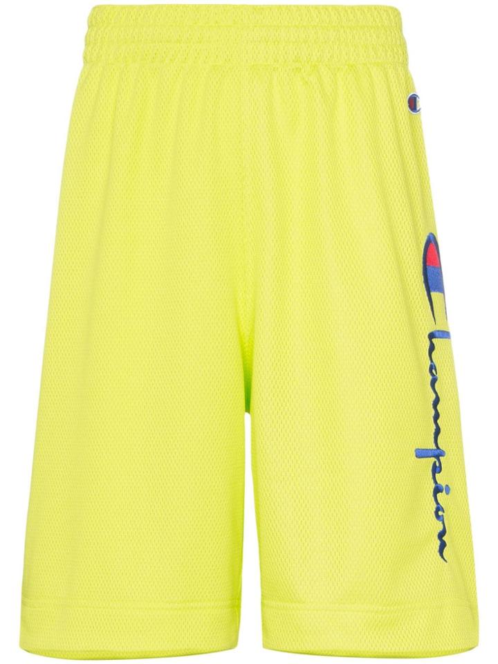 Champion Logo Mesh Track Shorts - Green