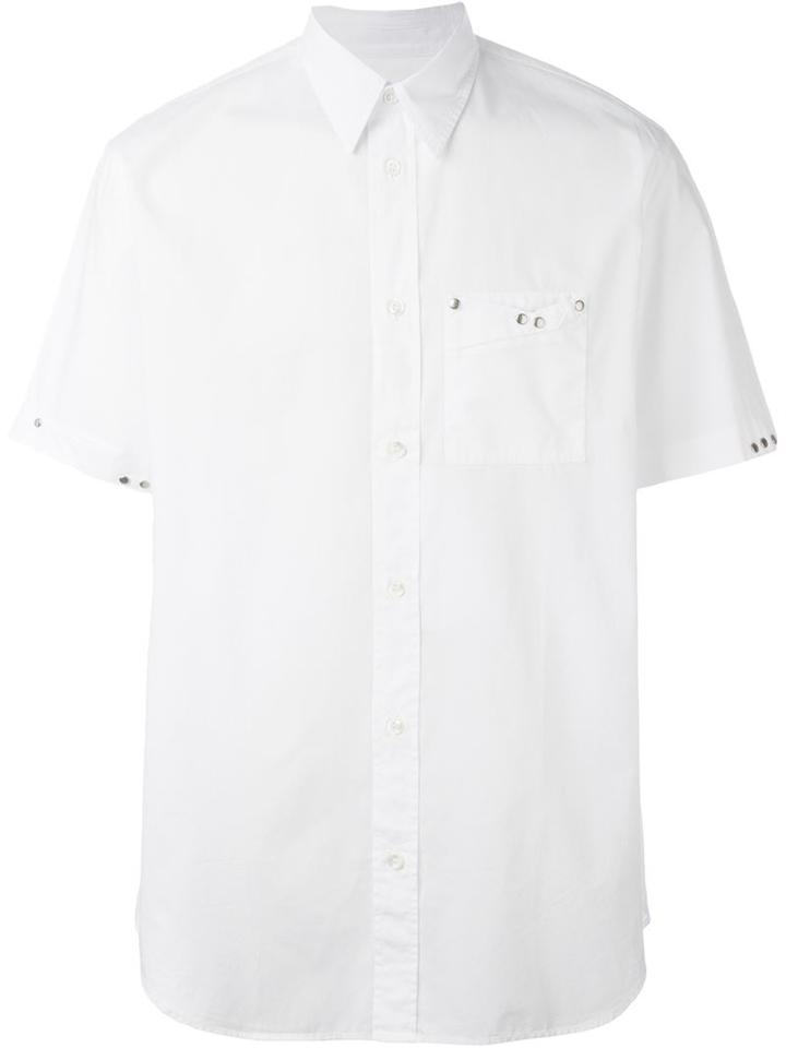 Maison Margiela Studded Shirt, Men's, Size: 48, White, Cotton/brass